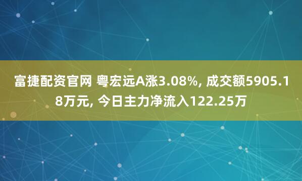 富捷配资官网 粤宏远A涨3.08%, 成交额5905.18万元, 今日主力净流入122.25万